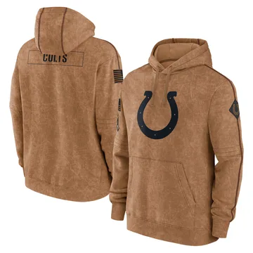 Men's Indianapolis Colts Brown 2023 Salute to Service Club Pullover Hoodie By Nike